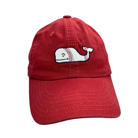 Vineyard Vines Baseball Whale Red Logo Adjustable Kid Baseball Cap 100% Cotton - Picture 2 of 7
